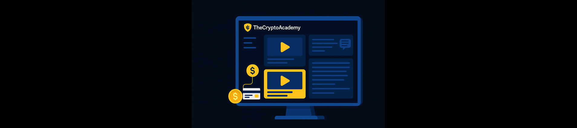 Schermata del software TheCryptoAcademy, piattaforma e-learning su misura in Java per la formazione sulle criptovalute, con supporto a pagamenti in criptovalute, forum integrato e gestione contenuti vide