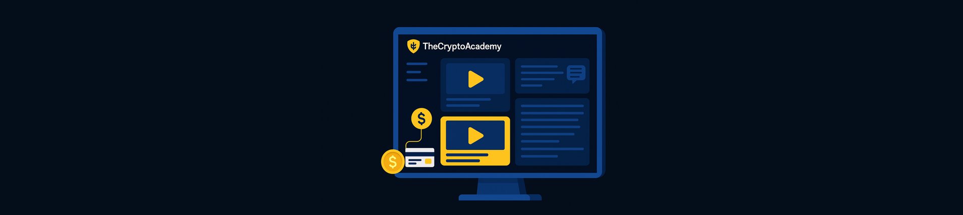 Schermata del software TheCryptoAcademy, piattaforma e-learning su misura in Java per la formazione sulle criptovalute, con supporto a pagamenti in criptovalute, forum integrato e gestione contenuti vide