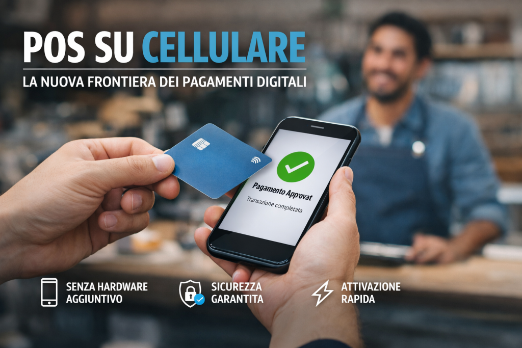 Smartphone utilizzato come POS contactless per pagamenti digitali